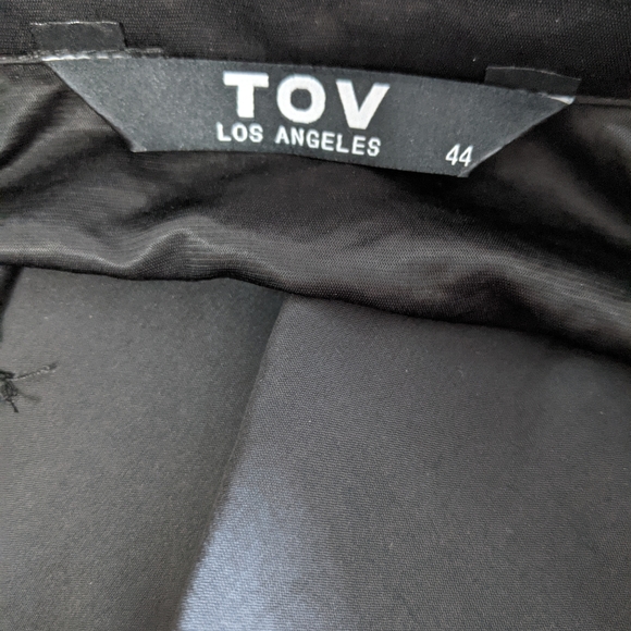 TOV Los Angeles Satin Midi Dress Black 44 - Picture 4 of 7